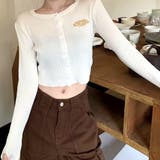 サムホール付き刺しゅうロゴニットカーディガン 秋 冬 | SHEENA | 詳細画像28