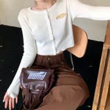 サムホール付き刺しゅうロゴニットカーディガン 秋 冬 | SHEENA | 詳細画像32