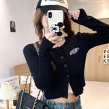 サムホール付き刺しゅうロゴニットカーディガン 秋 冬 | SHEENA | 詳細画像14