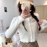 サムホール付き刺しゅうロゴニットカーディガン 秋 冬 | SHEENA | 詳細画像23