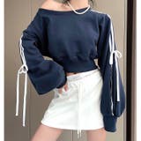 サイドリボンラインワイドネックスウェットトレーナー 秋 冬 | SHEENA | 詳細画像10