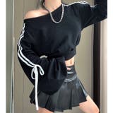 サイドリボンラインワイドネックスウェットトレーナー 秋 冬 | SHEENA | 詳細画像4