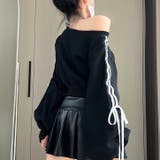 サイドリボンラインワイドネックスウェットトレーナー 秋 冬 | SHEENA | 詳細画像6