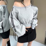 サイドリボンラインワイドネックスウェットトレーナー 秋 冬 | SHEENA | 詳細画像7