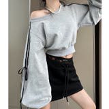 サイドリボンラインワイドネックスウェットトレーナー 秋 冬 | SHEENA | 詳細画像8