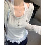 レースドッキングヘンリーネックリブトップス 春 秋 | SHEENA  | 詳細画像12 