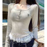 レースドッキングヘンリーネックリブトップス 春 秋 | SHEENA  | 詳細画像19 