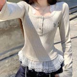 レースドッキングヘンリーネックリブトップス 春 秋 | SHEENA  | 詳細画像21 