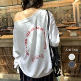バックサークルロゴプリントオフショルダースウェットトレーナー 春 秋 | SHEENA  | 詳細画像1 