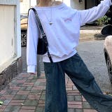 バックサークルロゴプリントオフショルダースウェットトレーナー 春 秋 | SHEENA  | 詳細画像10 