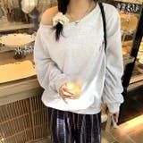 バックサークルロゴプリントオフショルダースウェットトレーナー 春 秋 | SHEENA  | 詳細画像12 
