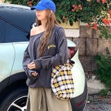 バックサークルロゴプリントオフショルダースウェットトレーナー 春 秋 | SHEENA  | 詳細画像16 