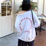 バックサークルロゴプリントオフショルダースウェットトレーナー 春 秋 | SHEENA  | 詳細画像2 