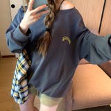 バックサークルロゴプリントオフショルダースウェットトレーナー 春 秋 | SHEENA  | 詳細画像23 