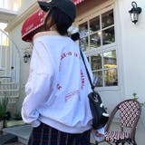 バックサークルロゴプリントオフショルダースウェットトレーナー 春 秋 | SHEENA  | 詳細画像3 