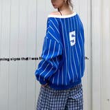 ピンストライプワンショルダーゲームシャツトレーナー 春 秋 | SHEENA  | 詳細画像11 