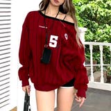 ピンストライプワンショルダーゲームシャツトレーナー 春 秋 | SHEENA  | 詳細画像23 