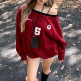 ピンストライプワンショルダーゲームシャツトレーナー 春 秋 | SHEENA  | 詳細画像24 