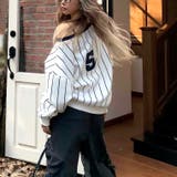 ピンストライプワンショルダーゲームシャツトレーナー 春 秋 | SHEENA  | 詳細画像5 