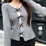 レースレイヤードリボンリブニットトップス 春 秋 | SHEENA | 詳細画像1