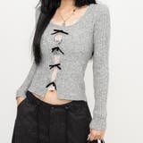 レースレイヤードリボンリブニットトップス 春 秋 | SHEENA | 詳細画像10