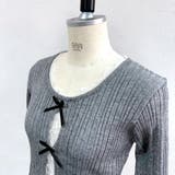 レースレイヤードリボンリブニットトップス 春 秋 | SHEENA | 詳細画像37