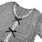 レースレイヤードリボンリブニットトップス 春 秋 | SHEENA | 詳細画像39