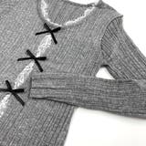 レースレイヤードリボンリブニットトップス 春 秋 | SHEENA | 詳細画像40