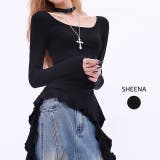 イレギュラーヘムフリルテレコトップス 春 秋 | SHEENA | 詳細画像1