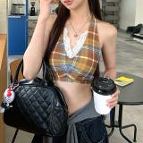 カップ付きチェック柄レイヤードインナーブラトップ | SHEENA | 詳細画像2
