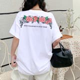 バックフラワーロゴプリントオーバーサイズTシャツ | SHEENA | 詳細画像13
