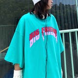 エメラルドグリーン | BIG FRIENDロゴプリントルーズTシャツ | SHEENA