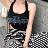 スプレーペイント風ロゴホルターネックタンクトップ | SHEENA  | 詳細画像11 