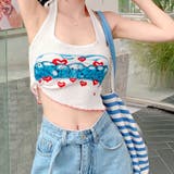 スプレーペイント風ロゴホルターネックタンクトップ | SHEENA  | 詳細画像2 