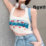 スプレーペイント風ロゴホルターネックタンクトップ | SHEENA  | 詳細画像3 