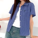 ワンポイント刺繍チェック柄半袖シャツ | SHEENA  | 詳細画像15 