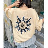 ベージュ | バックプリントグラフィックオーバーサイズTシャツ | SHEENA