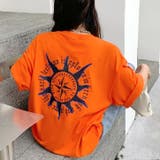 オレンジ | バックプリントグラフィックオーバーサイズTシャツ | SHEENA