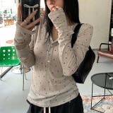 ドットプリントヘンリーネックロンT/長袖Tシャツ | SHEENA | 詳細画像15