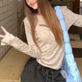 ドットプリントヘンリーネックロンT/長袖Tシャツ | SHEENA | 詳細画像3