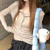 ドットプリントヘンリーネックロンT/長袖Tシャツ | SHEENA | 詳細画像4