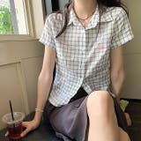 ワンポイントハート刺繍半袖チェックシャツ | SHEENA | 詳細画像11