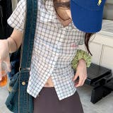 ワンポイントハート刺繍半袖チェックシャツ | SHEENA | 詳細画像3