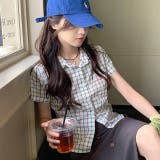 ワンポイントハート刺繍半袖チェックシャツ | SHEENA | 詳細画像9