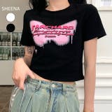 バタフライロゴプリントショート丈Tシャツ | SHEENA | 詳細画像1