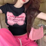 バタフライロゴプリントショート丈Tシャツ | SHEENA | 詳細画像11