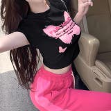 バタフライロゴプリントショート丈Tシャツ | SHEENA | 詳細画像13