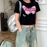 バタフライロゴプリントショート丈Tシャツ | SHEENA | 詳細画像2