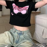 バタフライロゴプリントショート丈Tシャツ | SHEENA | 詳細画像7