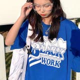 BLACK WORKロゴプリントオーバーサイズTシャツ | SHEENA | 詳細画像9